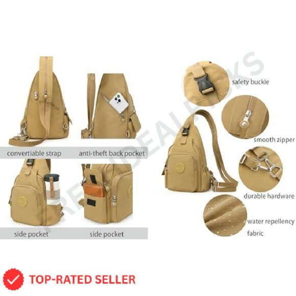 Convertible Sling Backpack Purse Anti-Theft Travel Daypack Casual Chic - Picture 5 of 7